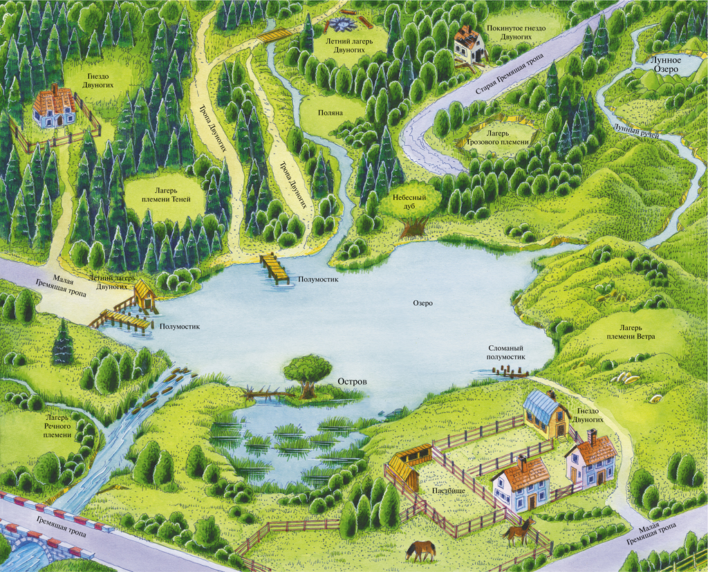 Карта озерной территории
